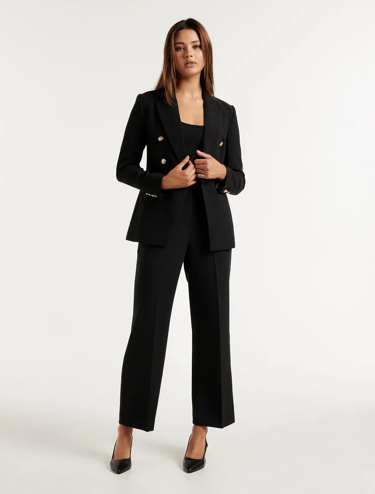 Chloe Military Blazer Black - 0 to 12 Women's Blazers