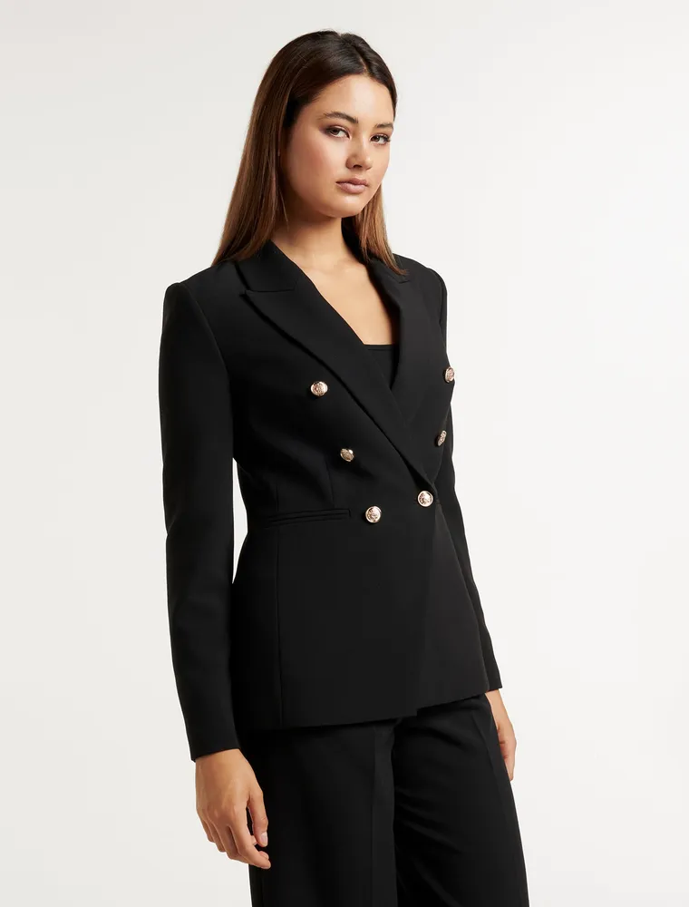 Chloe Military Blazer Black - 0 to 12 Women's Blazers