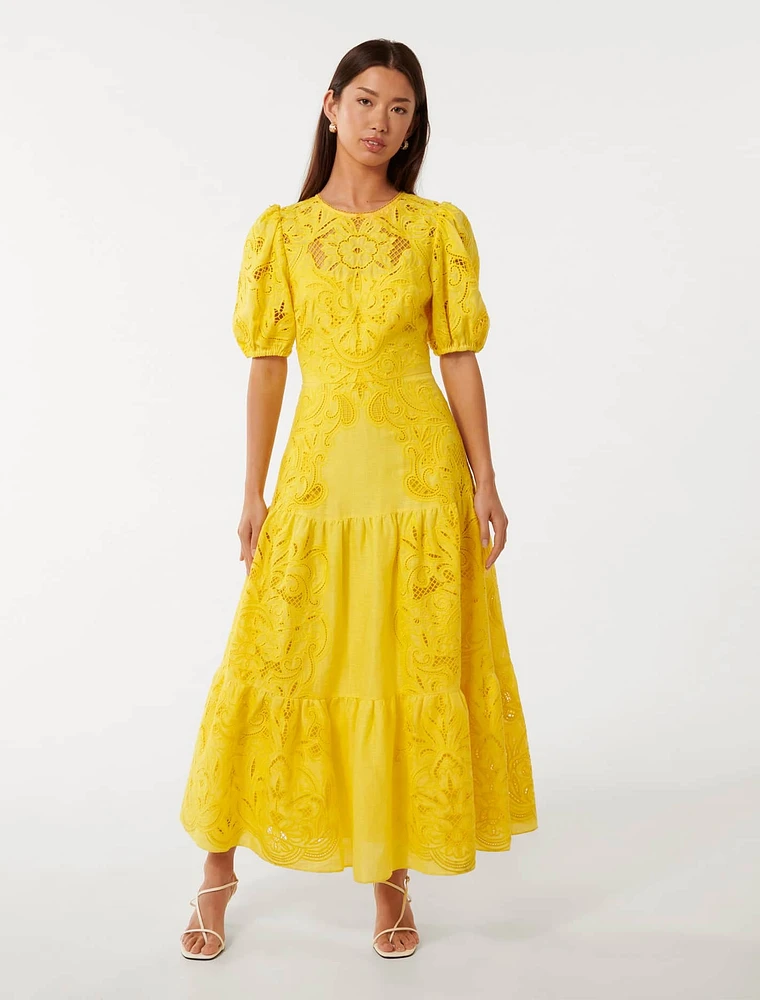 Lottie Broderie Midi Dress