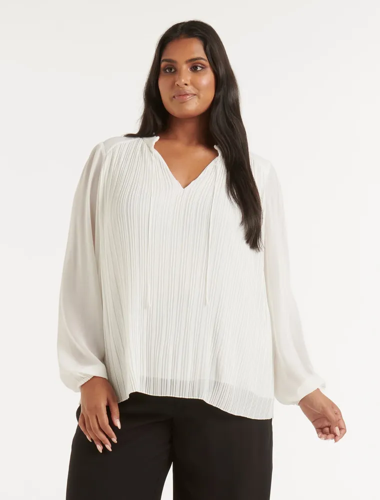 Tully Curve Pleat Detail Blouse