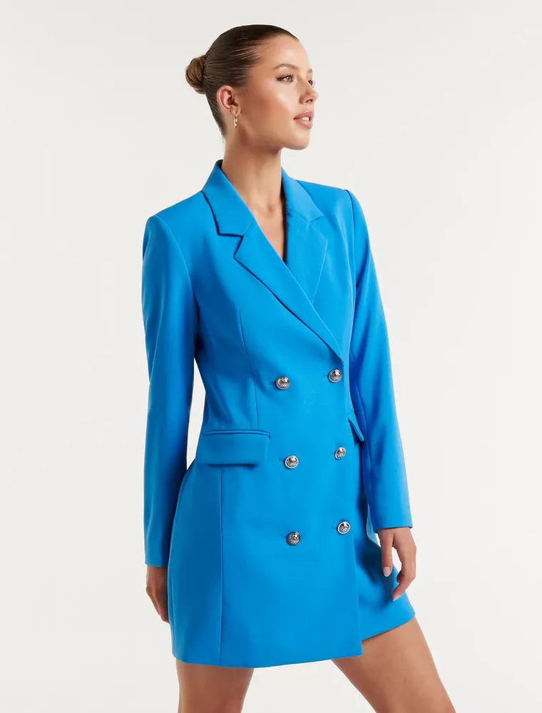 Beau Tuxedo Mini Dress in Blue - size 0 to 12 - Women's Mini Dresses