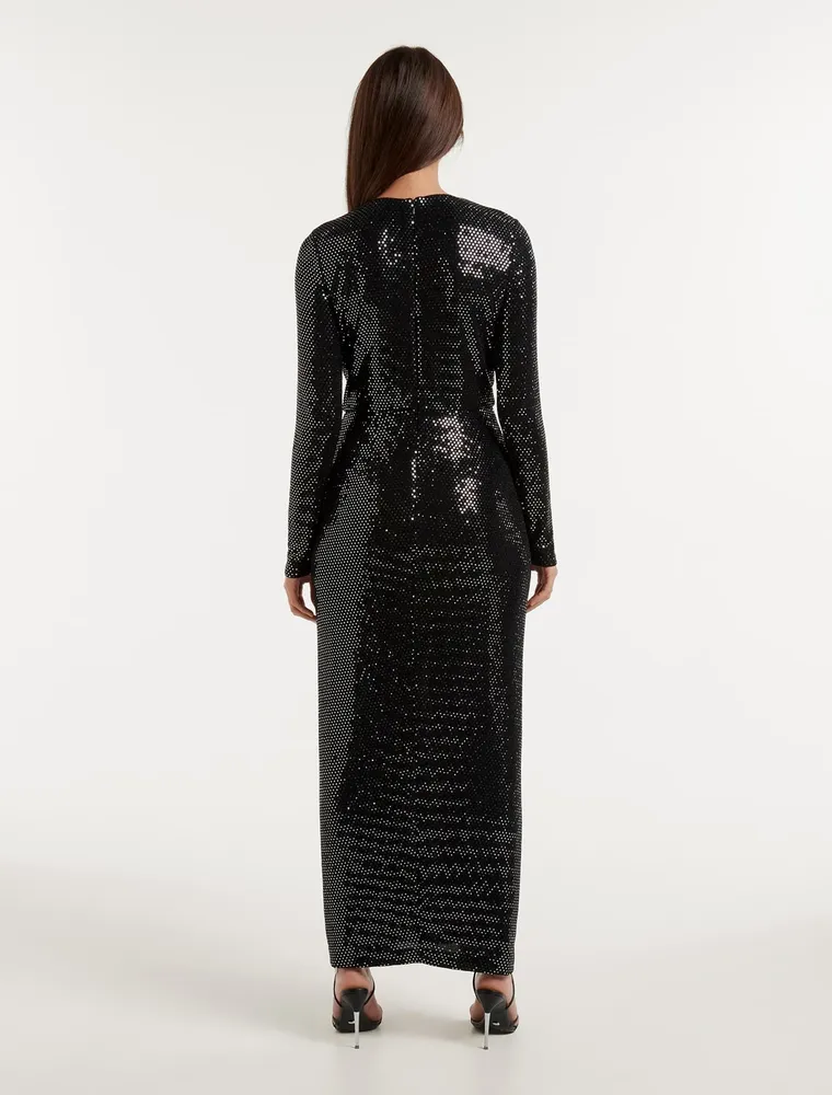 Larissa Metallic Twist Midi Dress - Women's Fashion | Ever New