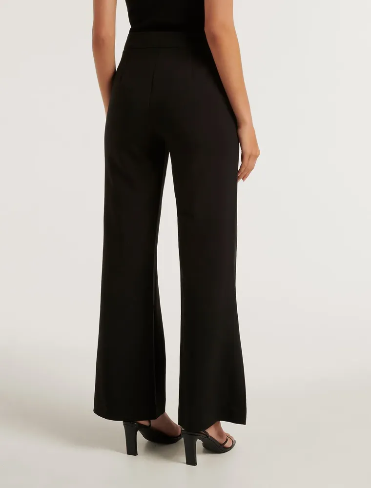 Megan Button Wide-Leg Pants
