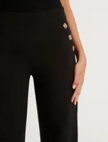 Megan Button Wide-Leg Pants