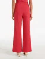 Megan Petite Button Wide-Leg Pants