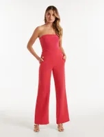 Megan Petite Button Wide-Leg Pants