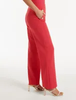 Megan Petite Button Wide-Leg Pants