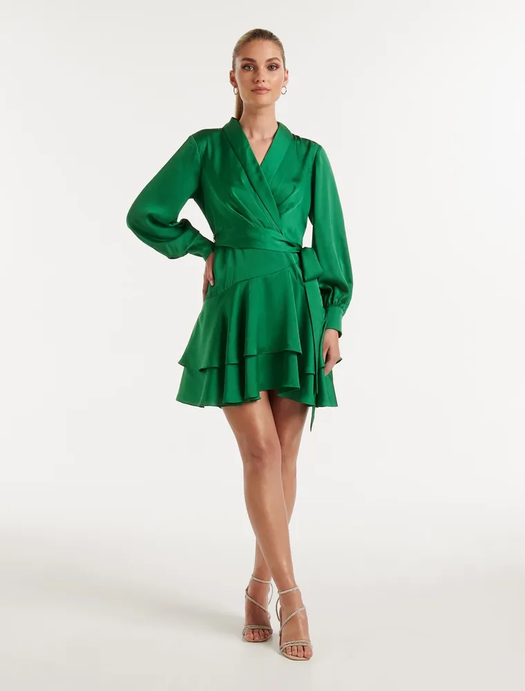 Mikayla Petite Satin Mini Dress - Women's Fashion | Ever New