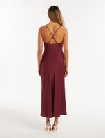 Opal Bias Cowl Satin Midi Dress