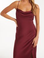 Opal Bias Cowl Satin Midi Dress