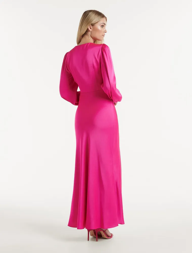 Wren Long Sleeve Twist Maxi Dress in Pink - Size  0 to 12 - Women's Occasion Dresses