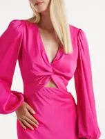 Wren Long Sleeve Twist Maxi Dress in Pink - Size  0 to 12 - Women's Occasion Dresses