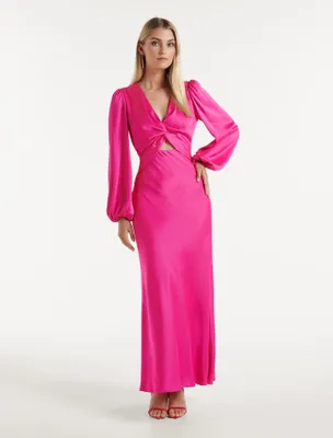 Wren Long Sleeve Twist Maxi Dress in Pink - Size  0 to 12 - Women's Occasion Dresses