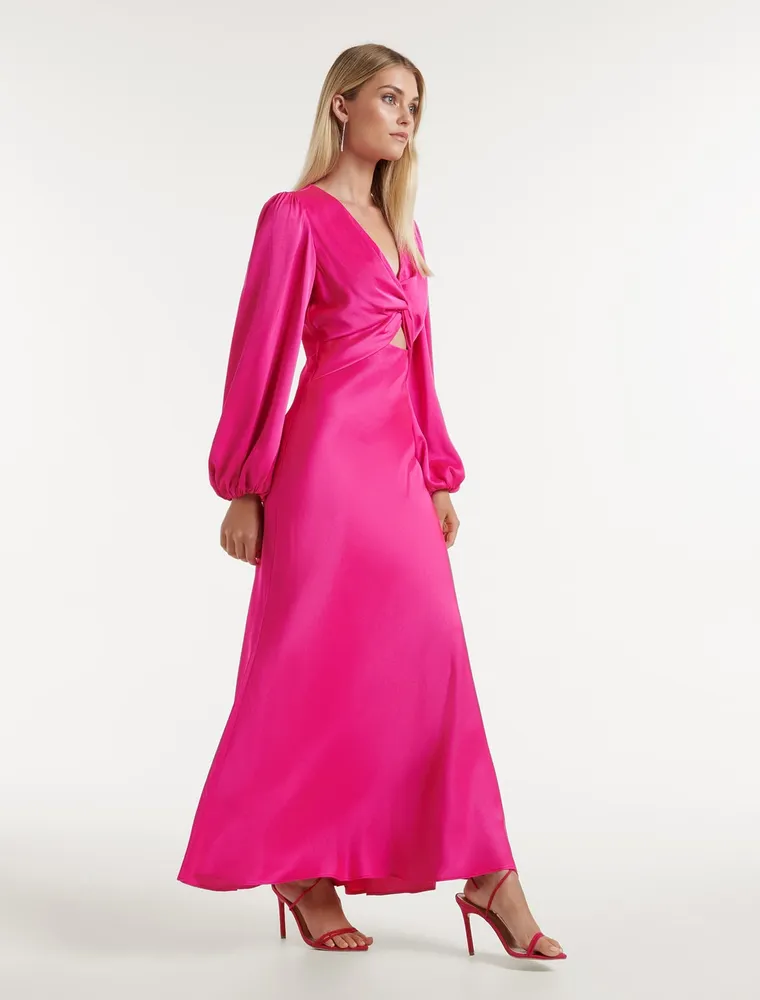 Wren Long Sleeve Twist Maxi Dress in Pink - Size  0 to 12 - Women's Occasion Dresses