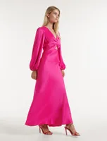 Wren Long Sleeve Twist Maxi Dress in Pink - Size  0 to 12 - Women's Occasion Dresses