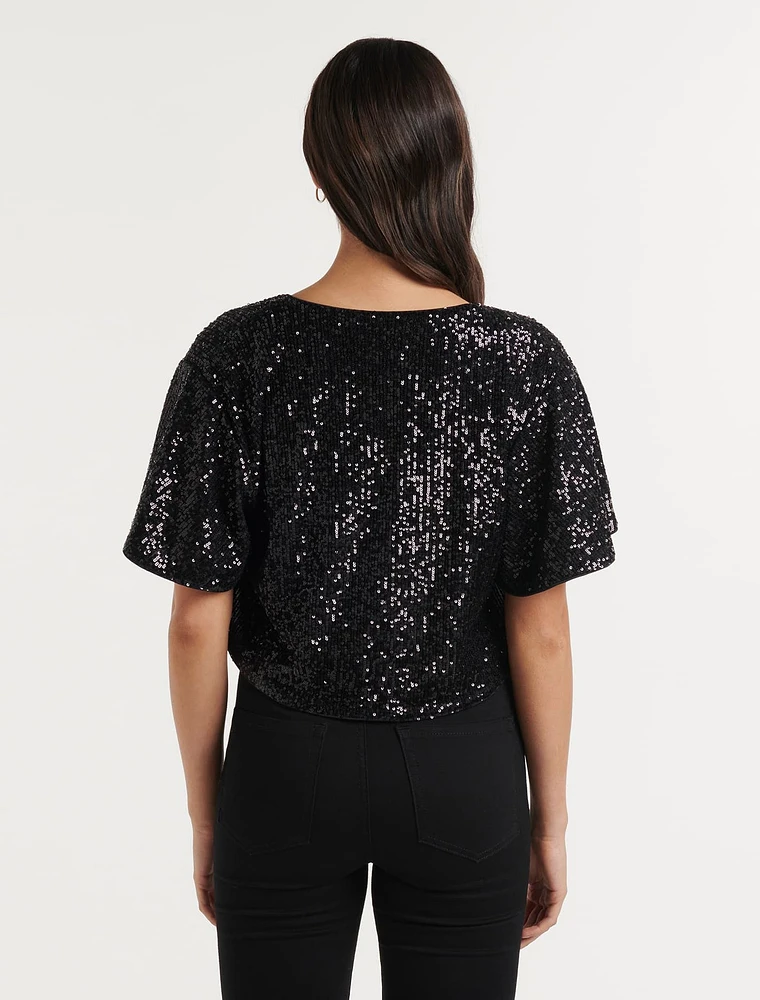 Selena Sequin Short Cape