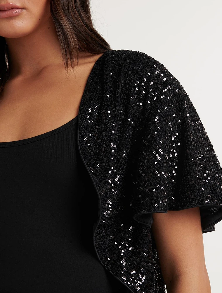 Selena Sequin Short Cape