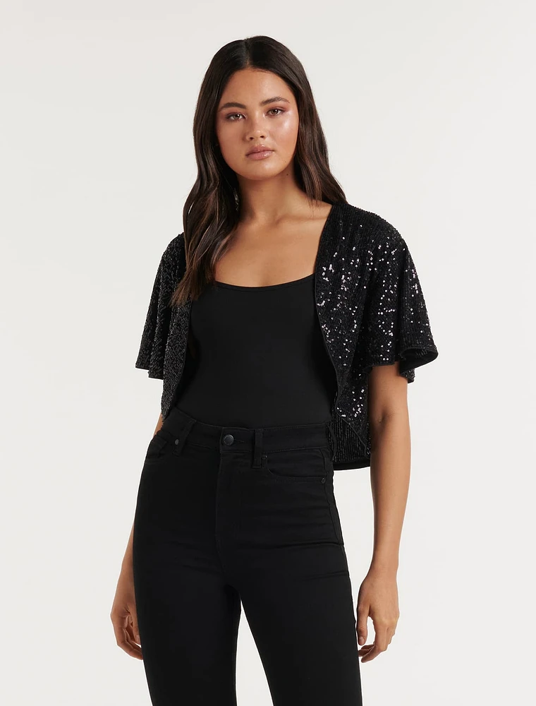 Selena Sequin Short Cape