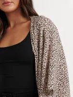 Dani Short Kimono in Leopard Print - One Size - Women's Outerwear