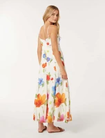 Vayda Sun Dress White/Floral Print - 0 to 12 Women's Day Dresses
