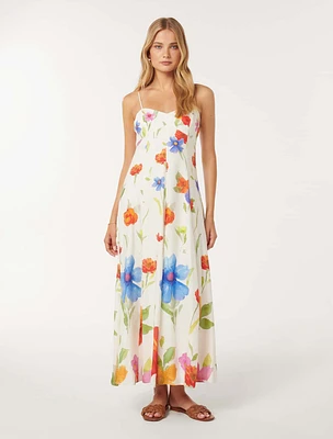 Vayda Sun Dress White/Floral Print - 0 to 12 Women's Day Dresses