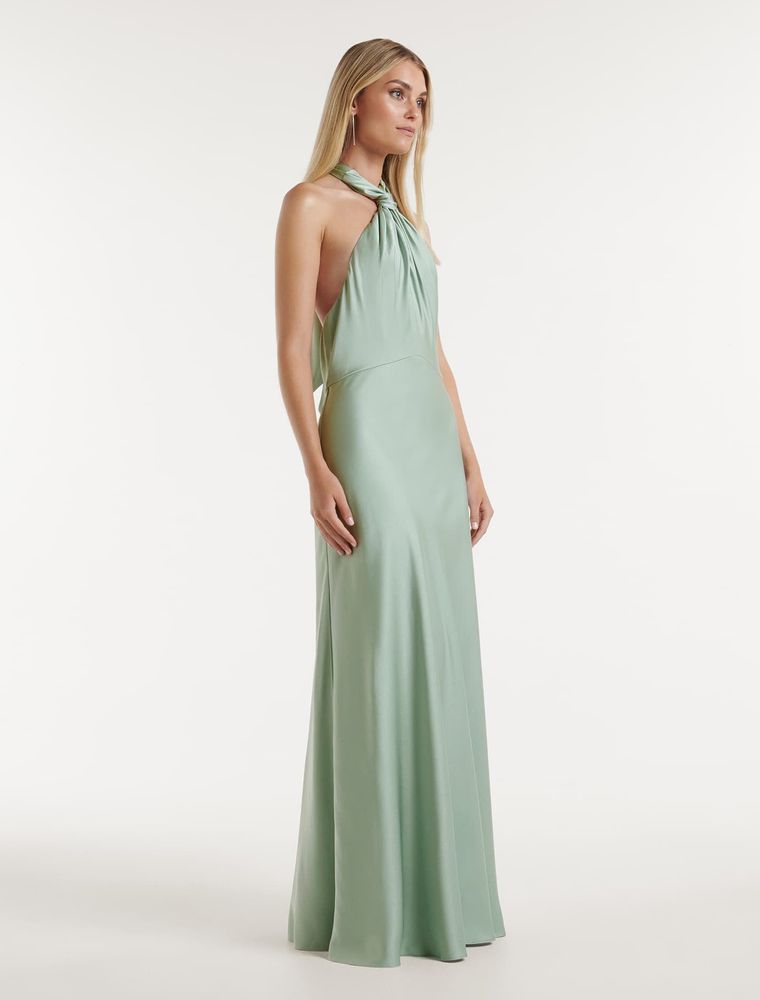 Yvette Tie-Neck Gown