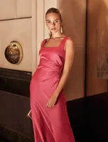 Winnie Square Neck Ruched Midi Dress