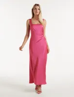Winnie Square Neck Ruched Midi Dress