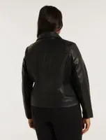 Heidi Curve Faux Leather Biker Jacket