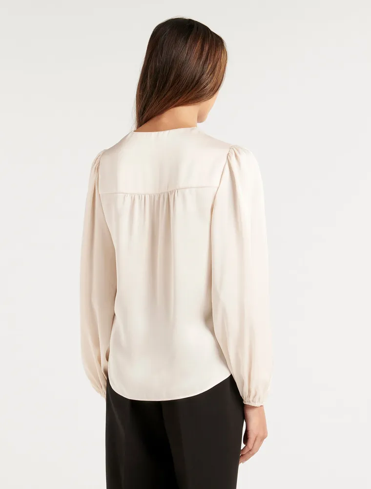 Christale Petite Twist Satin Blouse