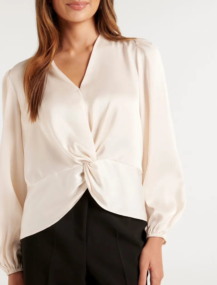 Christale Petite Twist Satin Blouse