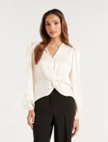 Christale Petite Twist Satin Blouse
