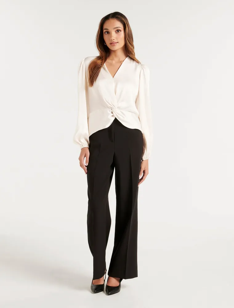 Christale Petite Twist Satin Blouse