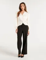 Christale Petite Twist Satin Blouse