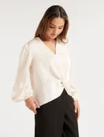 Christale Petite Twist Satin Blouse