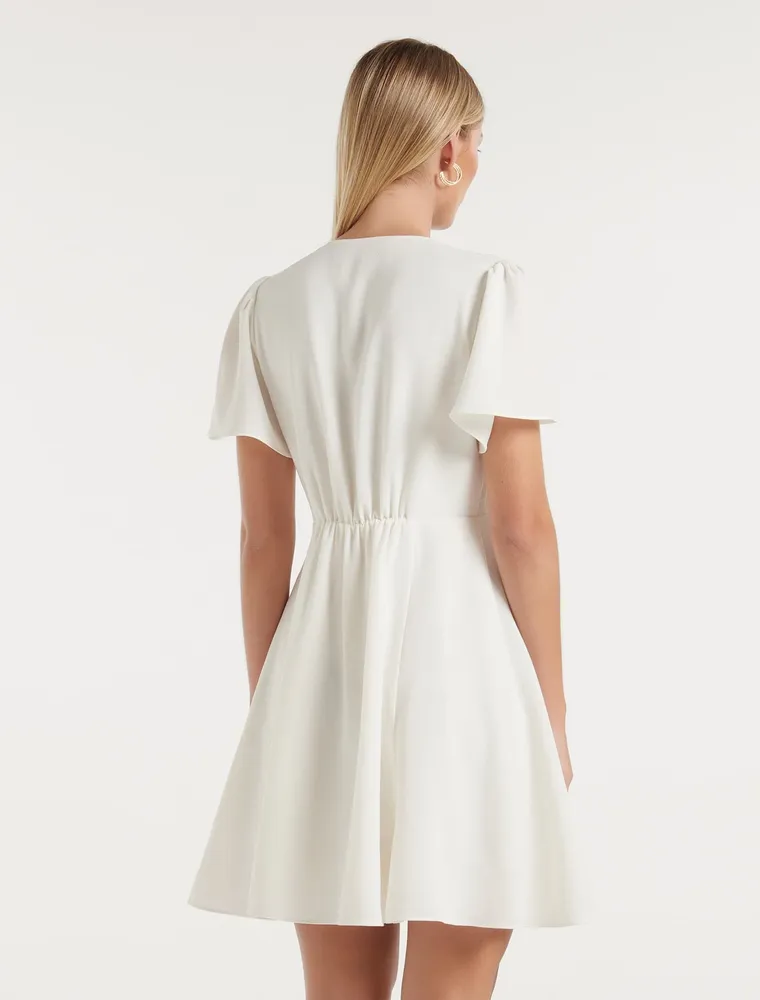 Elodie Flutter-Sleeve Dress