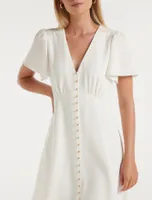 Elodie Flutter-Sleeve Dress