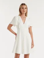 Elodie Flutter-Sleeve Dress