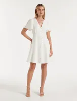 Elodie Flutter-Sleeve Dress