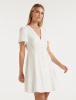 Elodie Flutter-Sleeve Dress
