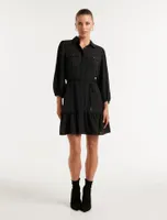 Annabelle Shirt Dress Black - 0 to 12 Women's Mini Dresses