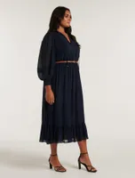 Joan Curve Pintuck Midi Dress