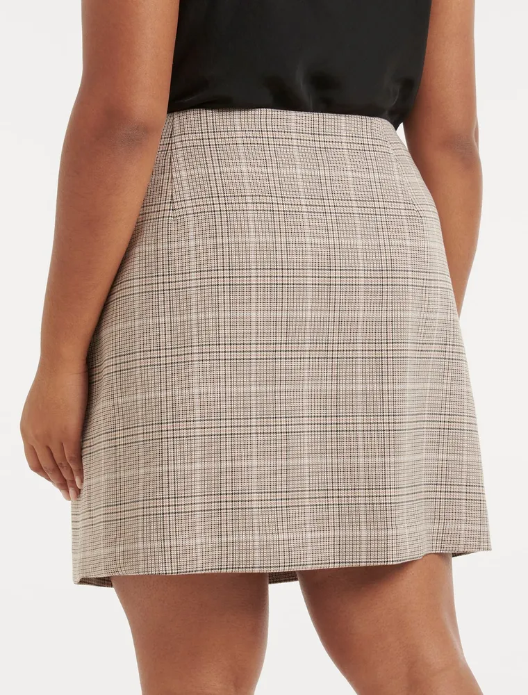 Scarlett Curve Check Mini Skirt