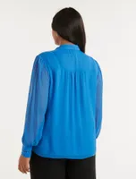 Fifi Curve Trim Spliced Blouse