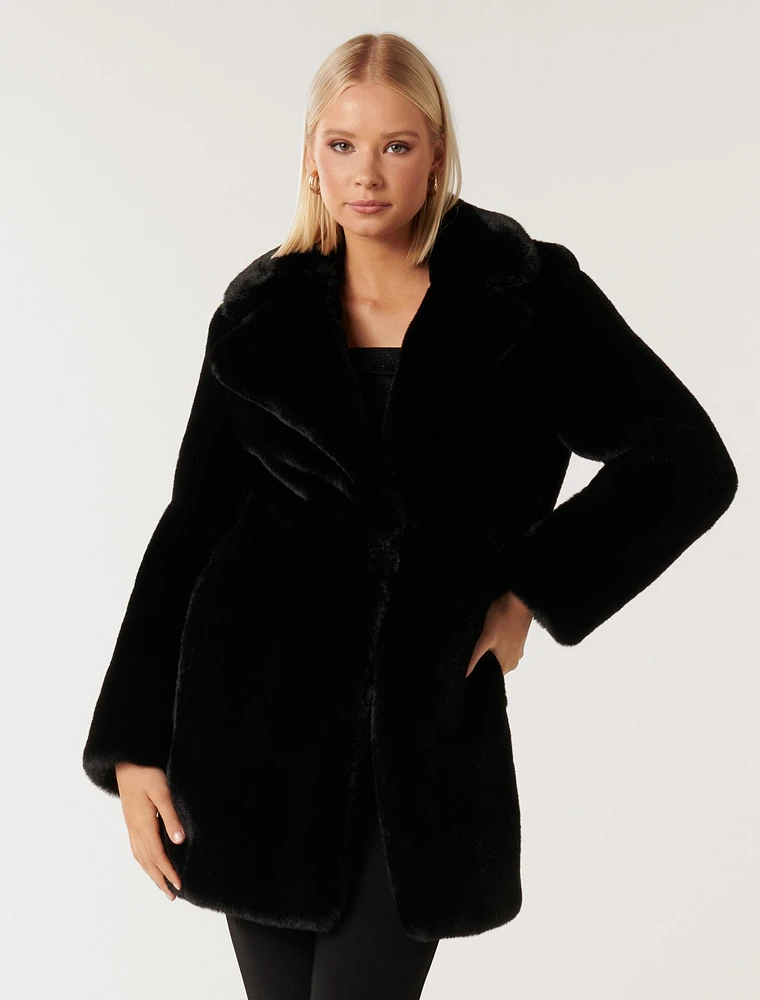Iggy Longline Faux Fur Coat