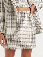 Pearl Bouclé Mini Skirt