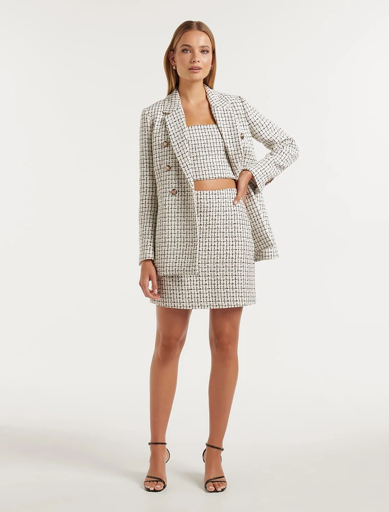 Pearl Bouclé Mini Skirt