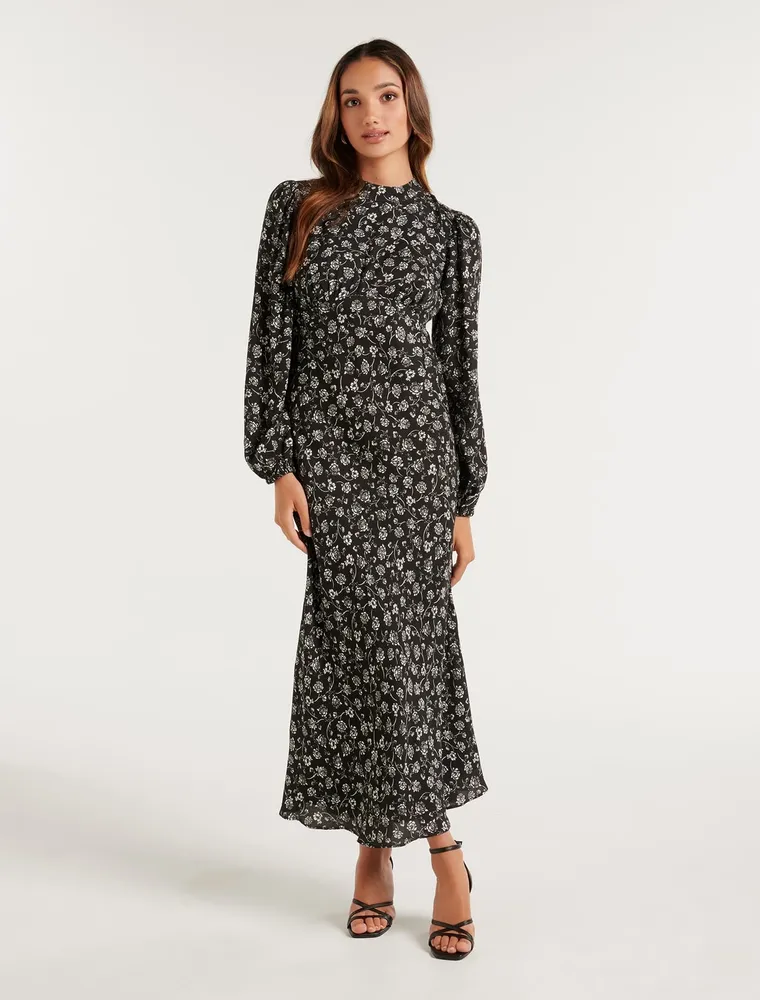 Banana Republic Petite Ribbed Mock-Neck Midi Dress