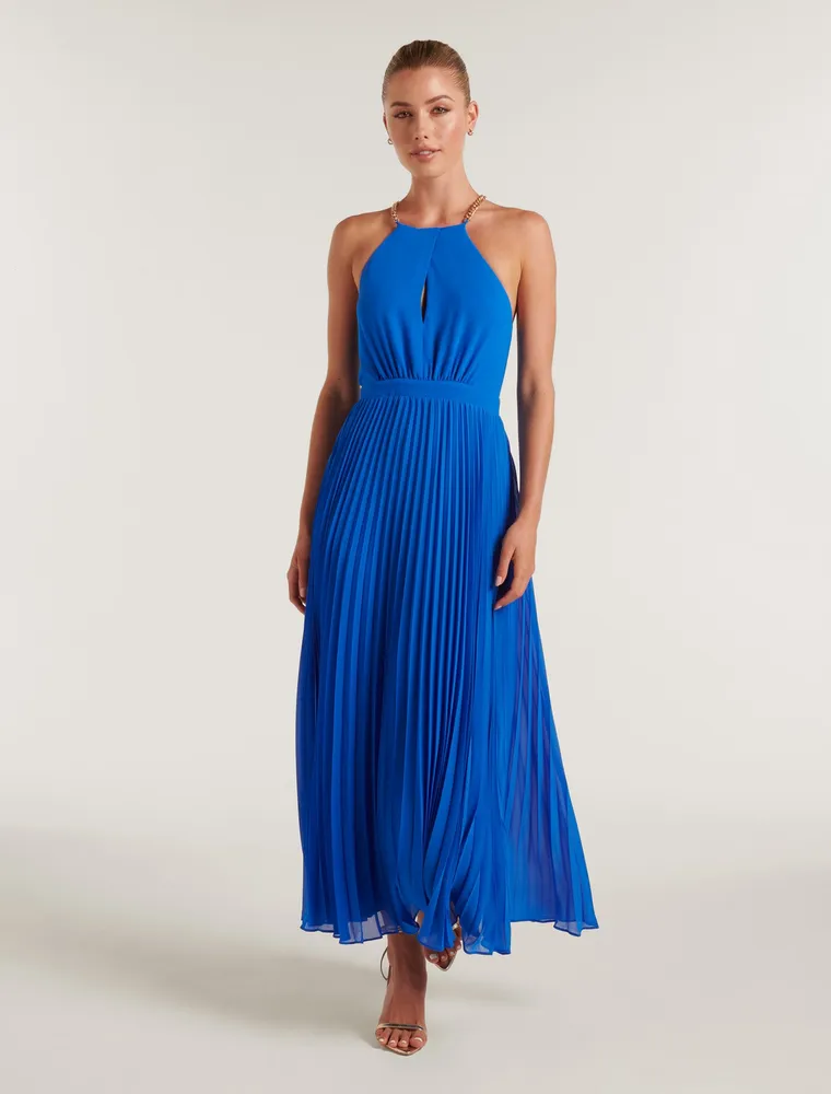 Chloe Chain Halter Midi Dress