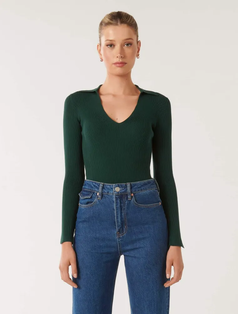 Selena Collar Knit Top